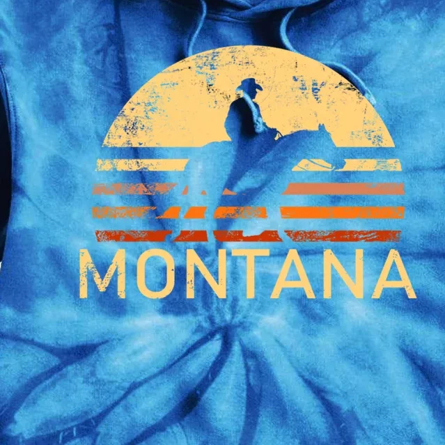 Montana For The Cow Cow Horse Lover Rancher Farmer Gift Tie Dye Hoodie