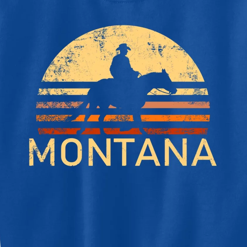 Montana For The Cow Cow Horse Lover Rancher Farmer Gift Kids Sweatshirt