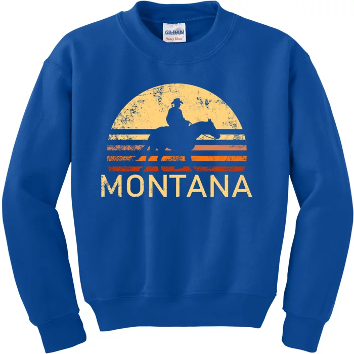 Montana For The Cow Cow Horse Lover Rancher Farmer Gift Kids Sweatshirt