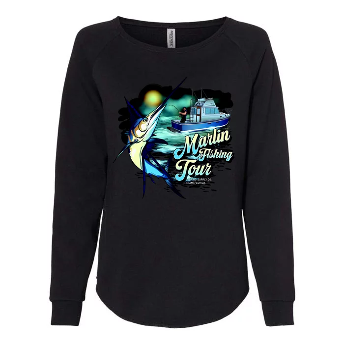 Marlin Fishing Tour Womens California Wash Sweatshirt