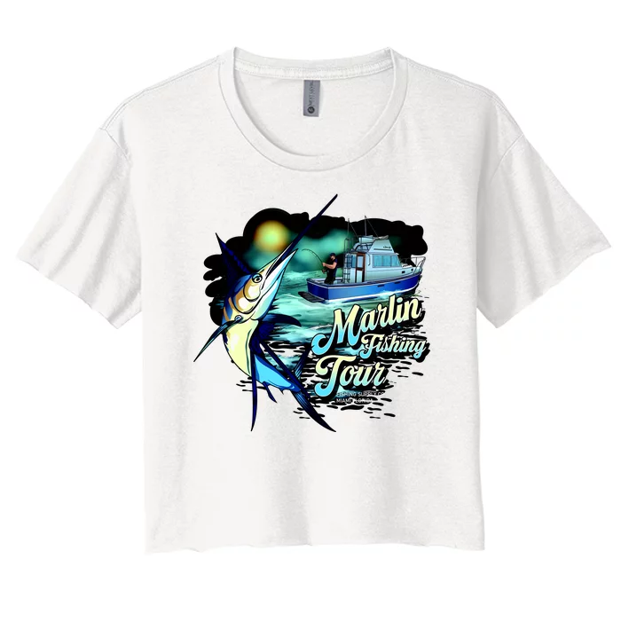 Marlin Fishing Tour Women's Crop Top Tee