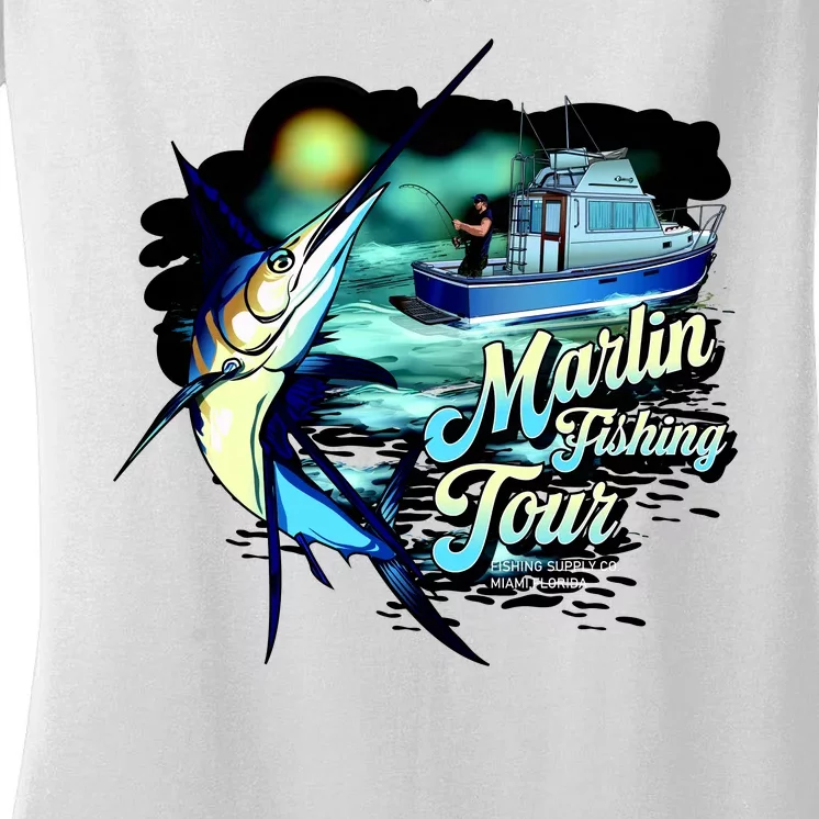 Marlin Fishing Tour Women's V-Neck T-Shirt