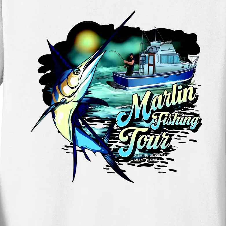 Marlin Fishing Tour Kids Long Sleeve Shirt