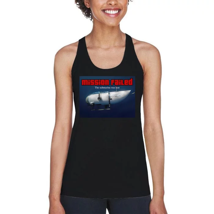 Mission Failed The Submarine Was Lost Women's Racerback Tank