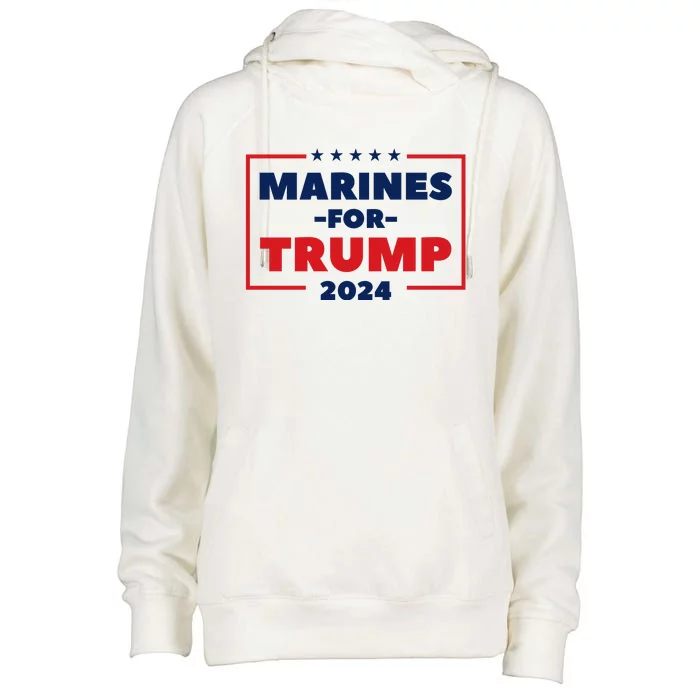 Marines For Trump 2024 Womens Funnel Neck Pullover Hood