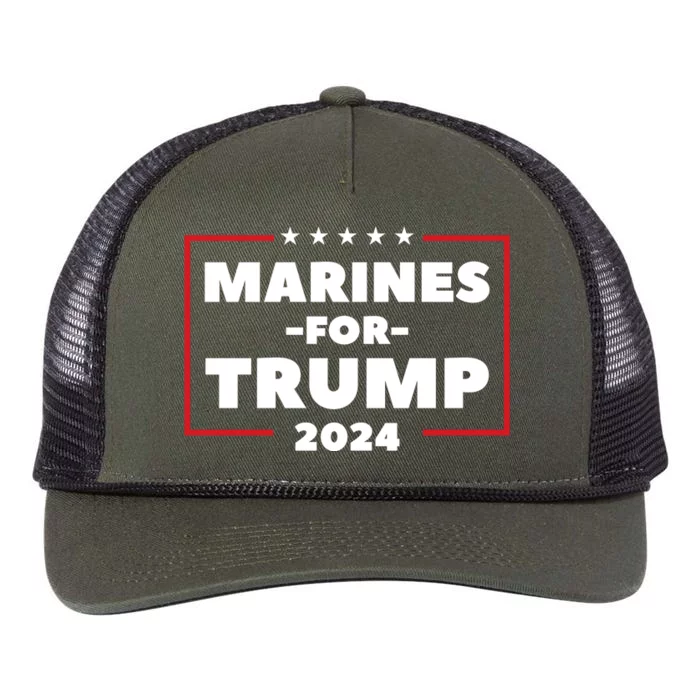 Marines For Trump 2024 Retro Rope Trucker Hat Cap