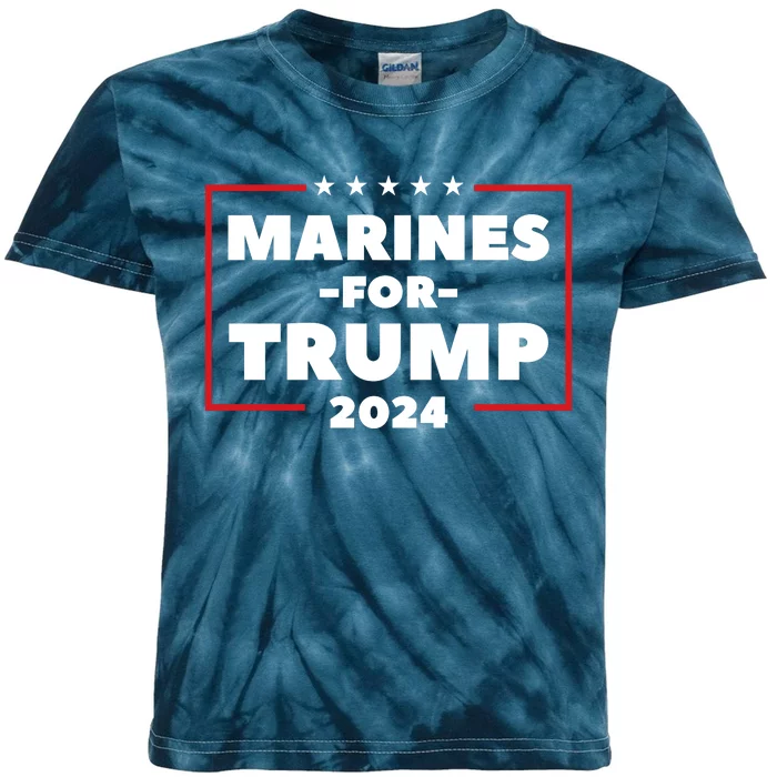 Marines For Trump 2024 Kids Tie-Dye T-Shirt