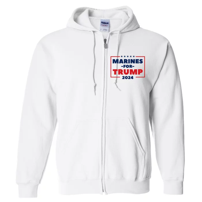 Marines For Trump 2024 Full Zip Hoodie