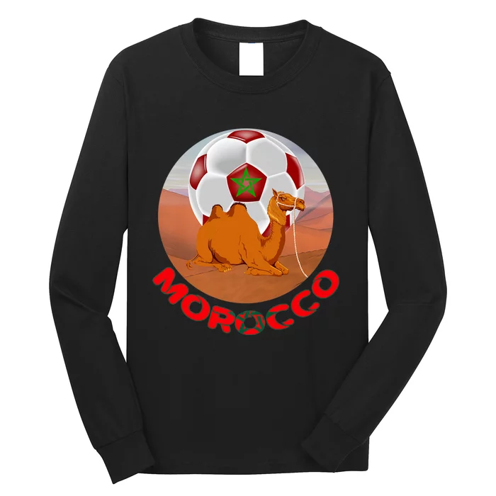 Morocco Fans Team Football, Flag And Border, Maroc, Maghrib Premium Long Sleeve Shirt