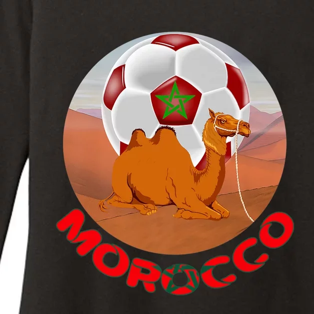 Morocco Fans Team Football, Flag And Border, Maroc, Maghrib Premium Womens CVC Long Sleeve Shirt