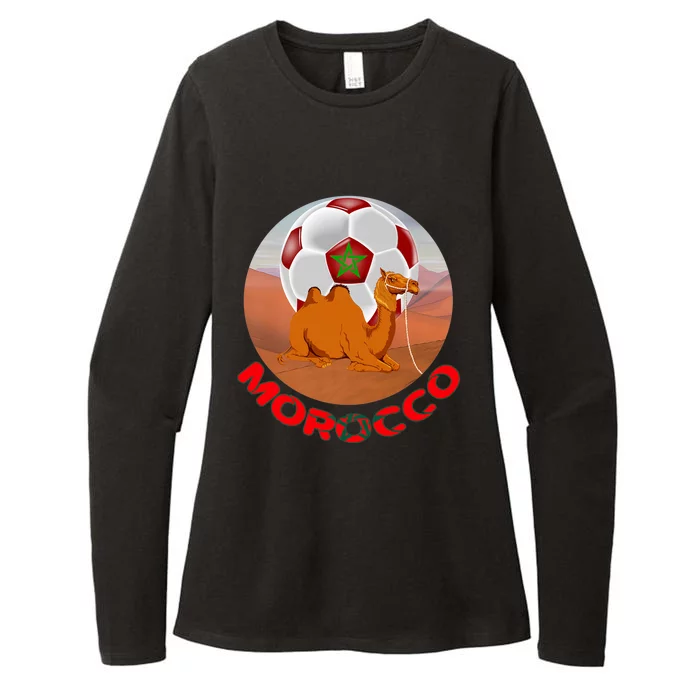 Morocco Fans Team Football, Flag And Border, Maroc, Maghrib Premium Womens CVC Long Sleeve Shirt