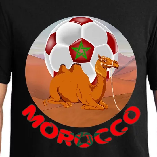 Morocco Fans Team Football, Flag And Border, Maroc, Maghrib Premium Pajama Set