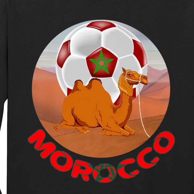 Morocco Fans Team Football, Flag And Border, Maroc, Maghrib Premium Tall Long Sleeve T-Shirt