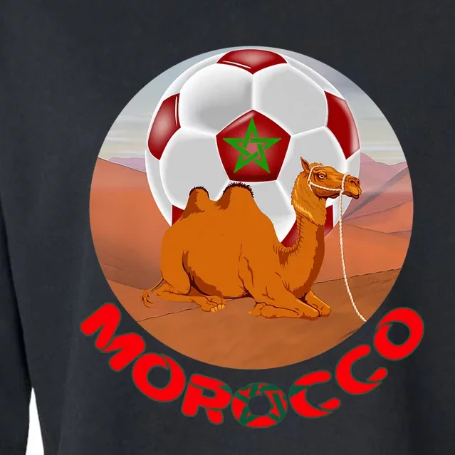 Morocco Fans Team Football, Flag And Border, Maroc, Maghrib Premium Cropped Pullover Crew