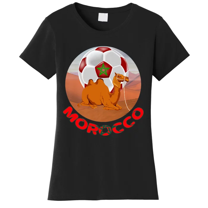 Morocco Fans Team Football, Flag And Border, Maroc, Maghrib Premium Women's T-Shirt