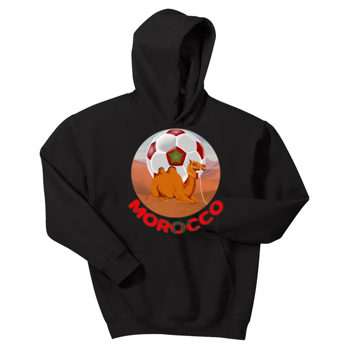 Morocco Fans Team Football, Flag And Border, Maroc, Maghrib Premium Kids Hoodie