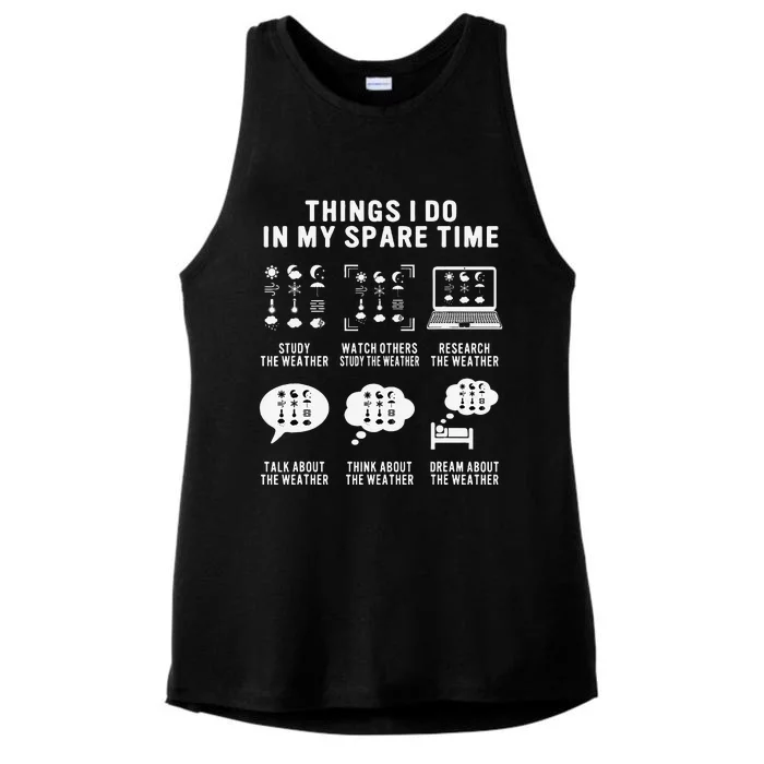 Meteorologist Funny Things I Do In My Spare Time Weatherman Ladies Tri-Blend Wicking Tank