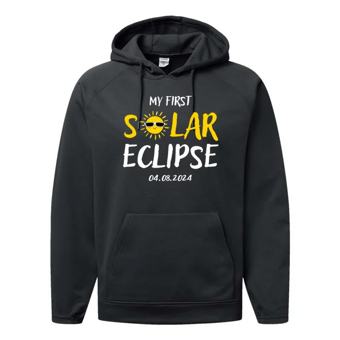 My First Total Solar Eclipse April 8th Performance Fleece Hoodie