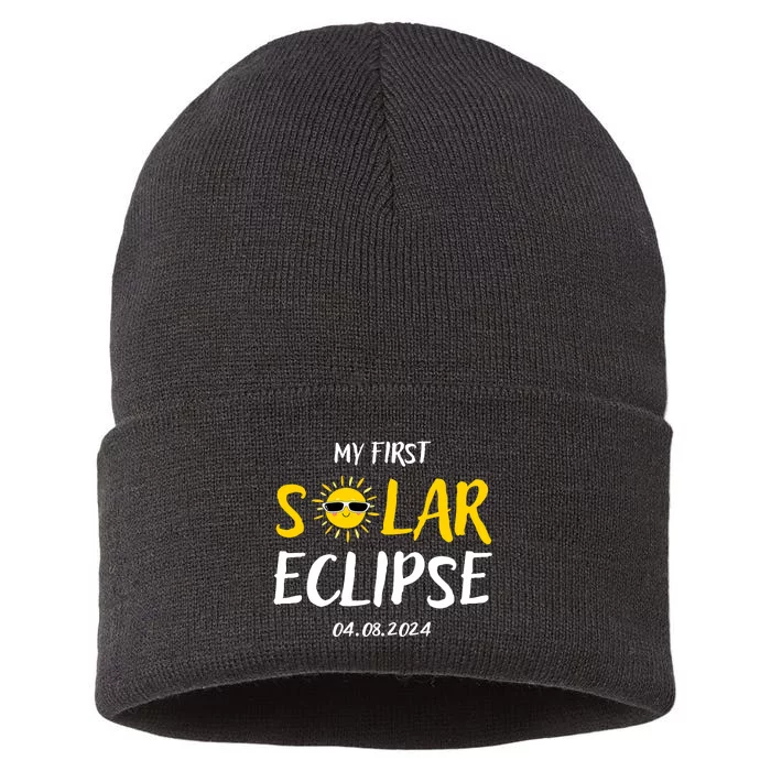 My First Total Solar Eclipse April 8th Sustainable Knit Beanie