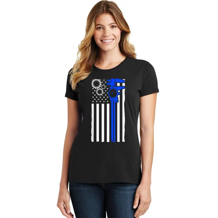 Machinist Flag Tools CNC Machine Operator Machining Women's T-Shirt