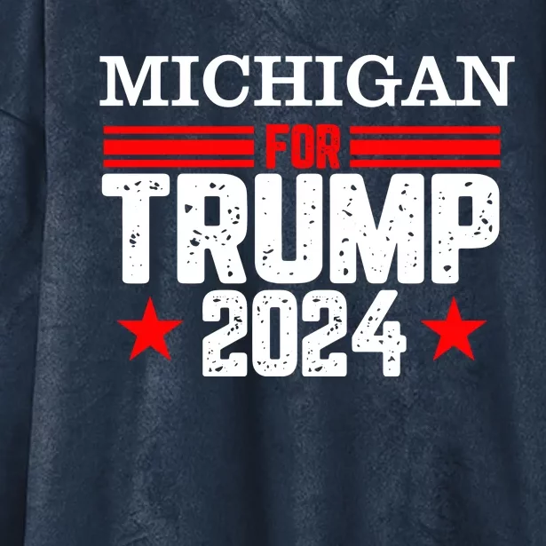 Michigan For Trump 2024 Hooded Wearable Blanket