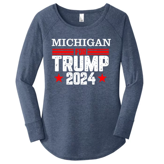 Michigan For Trump 2024 Women's Perfect Tri Tunic Long Sleeve Shirt