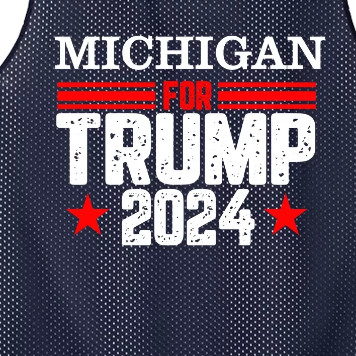 Michigan For Trump 2024 Mesh Reversible Basketball Jersey Tank