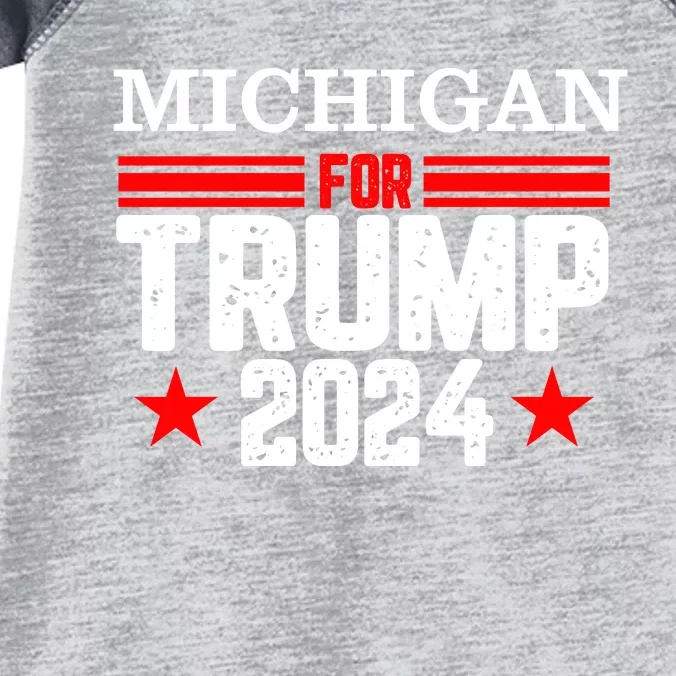 Michigan For Trump 2024 Infant Baby Jersey Bodysuit