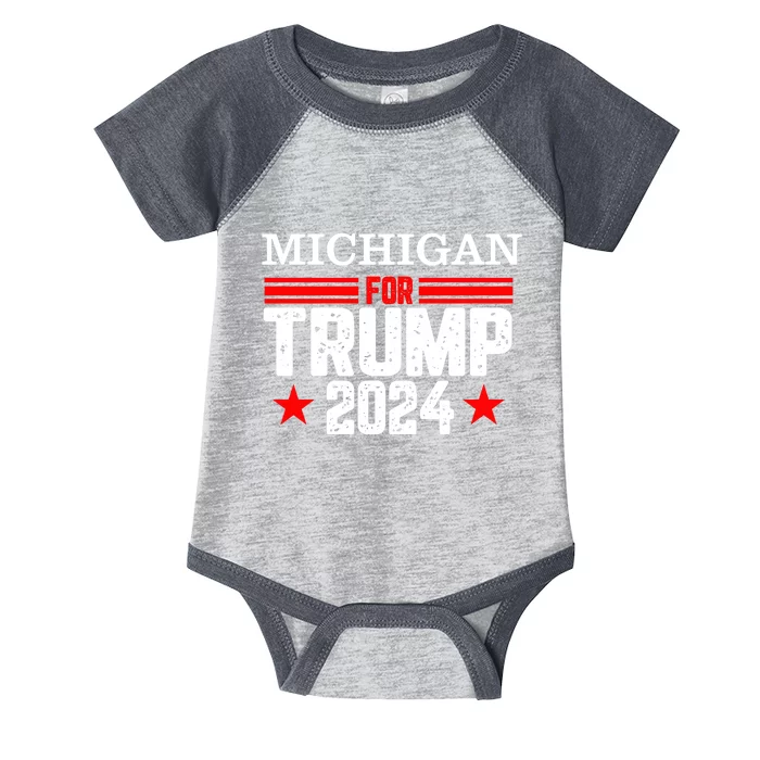 Michigan For Trump 2024 Infant Baby Jersey Bodysuit