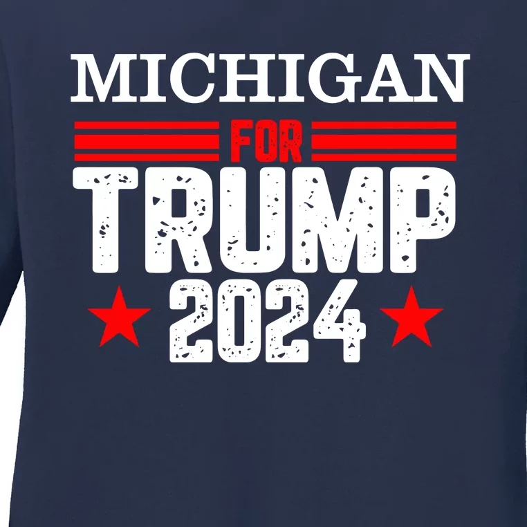 Michigan For Trump 2024 Ladies Long Sleeve Shirt