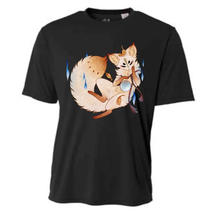 Mischievous Fox Teakitsune Yokai Kitsune Cooling Performance Crew T-Shirt