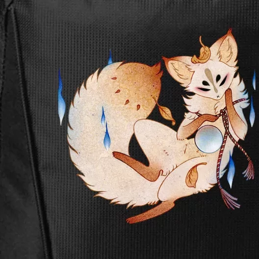 Mischievous Fox Teakitsune Yokai Kitsune City Backpack