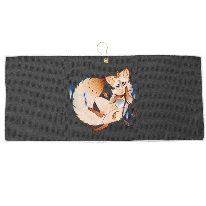 Mischievous Fox Teakitsune Yokai Kitsune Large Microfiber Waffle Golf Towel