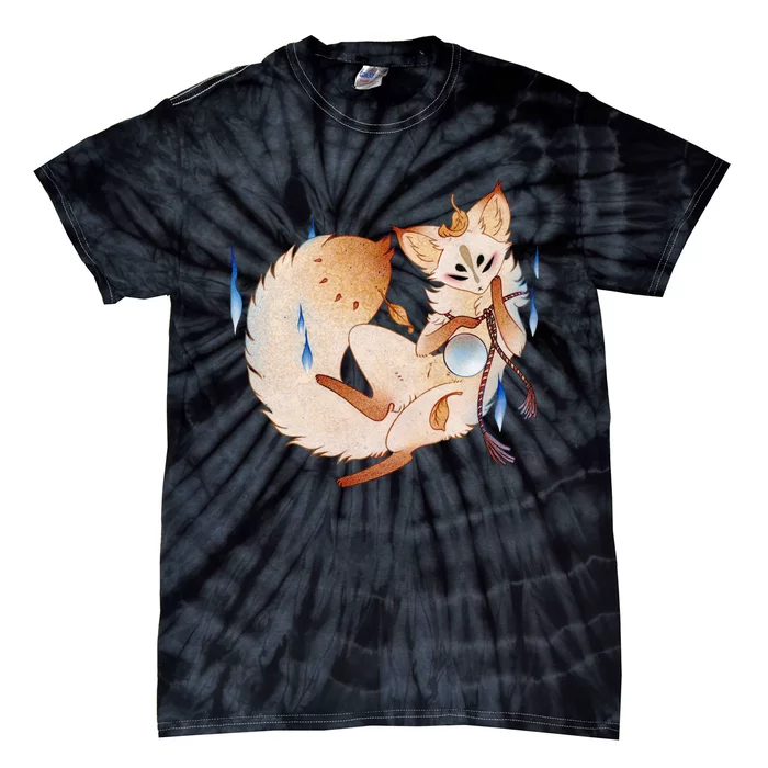 Mischievous Fox Teakitsune Yokai Kitsune Tie-Dye T-Shirt