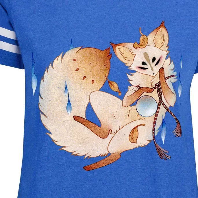 Mischievous Fox Teakitsune Yokai Kitsune Enza Ladies Jersey Football T-Shirt