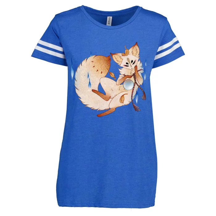 Mischievous Fox Teakitsune Yokai Kitsune Enza Ladies Jersey Football T-Shirt