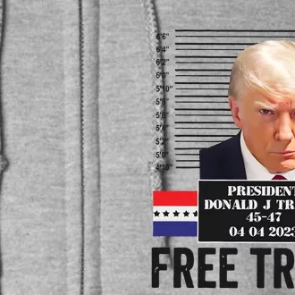 Marchstyle Free Trump Mugshot Full Zip Hoodie