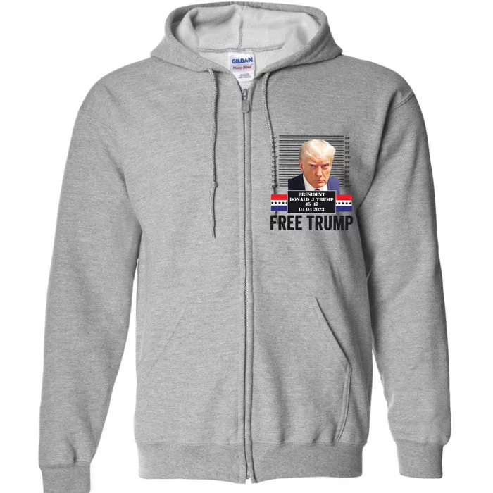 Marchstyle Free Trump Mugshot Full Zip Hoodie