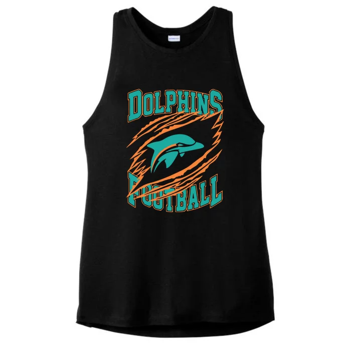 Miami Football Team Gift For Miami Fan Ladies Tri-Blend Wicking Tank