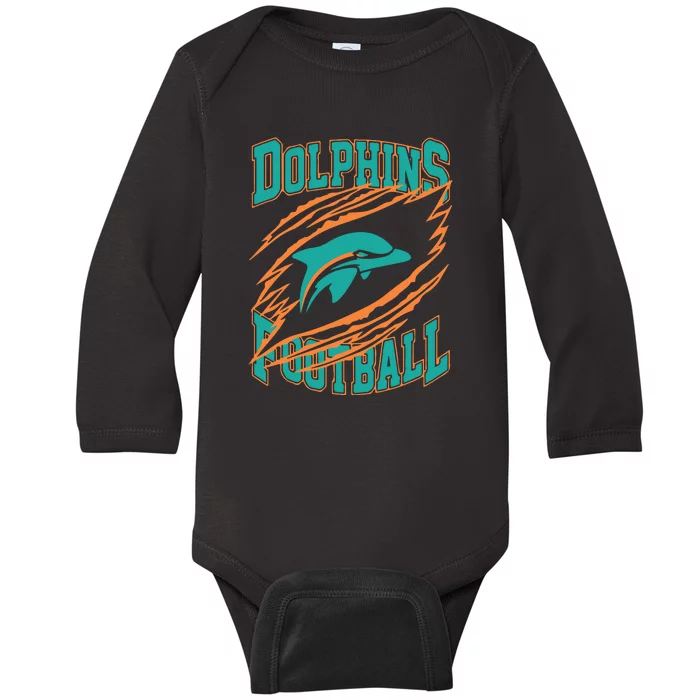 Miami Football Team Gift For Miami Fan Baby Long Sleeve Bodysuit