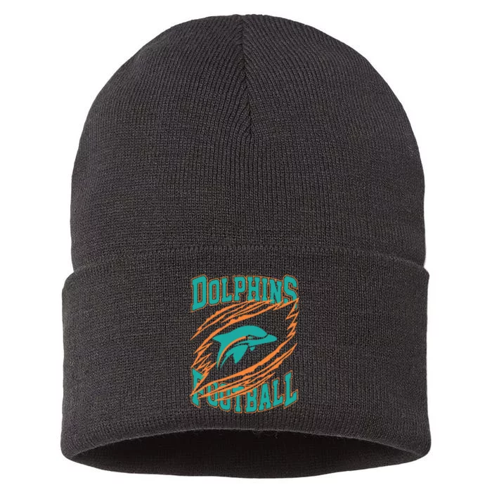 Miami Football Team Gift For Miami Fan Sustainable Knit Beanie