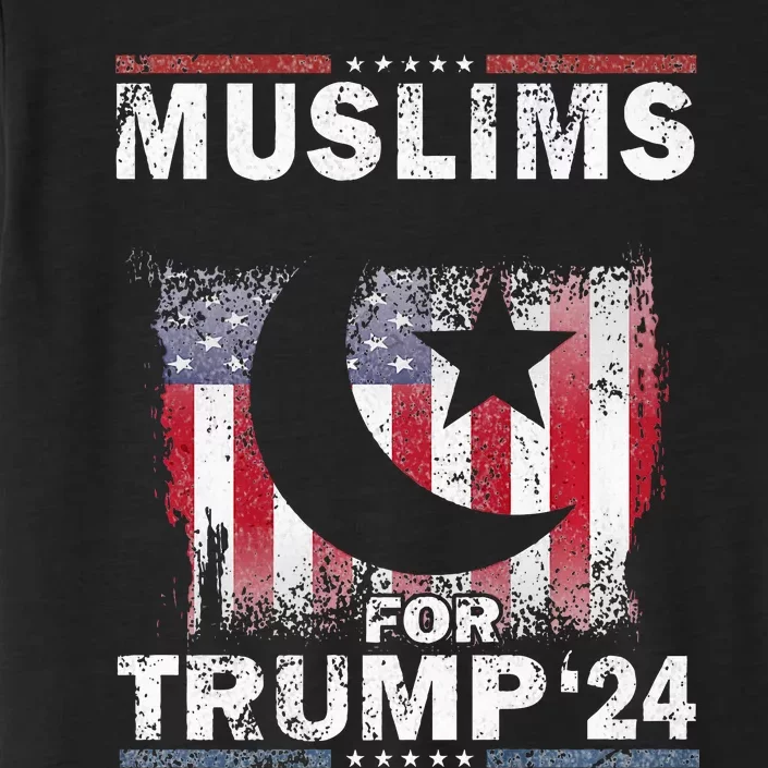 Muslims For Trump 2024 Donald Trump 2024 Elections Usa Flag Premium ChromaSoft Performance T-Shirt