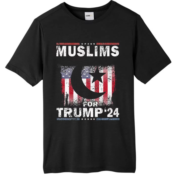 Muslims For Trump 2024 Donald Trump 2024 Elections Usa Flag Premium ChromaSoft Performance T-Shirt