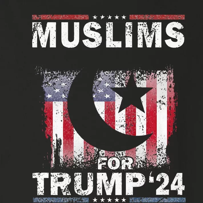 Muslims For Trump 2024 Donald Trump 2024 Elections Usa Flag Premium Toddler Long Sleeve Shirt