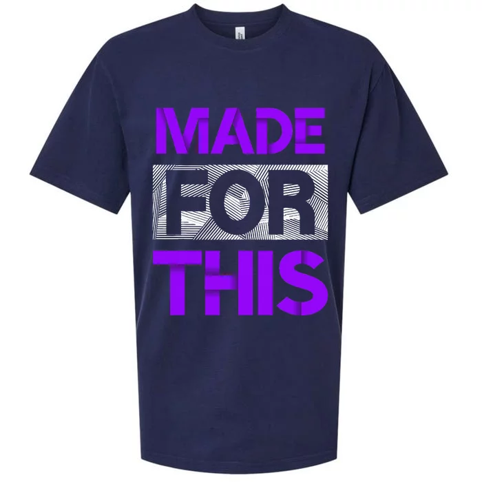 Made For This Purple Color Graphic Sueded Cloud Jersey T-Shirt