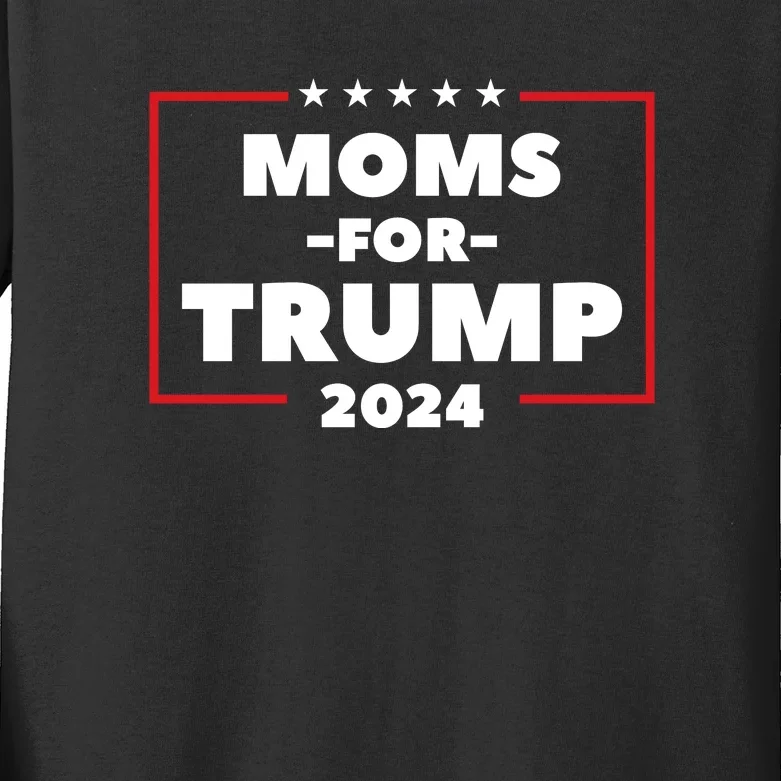 Moms For Trump 2024 Kids Long Sleeve Shirt