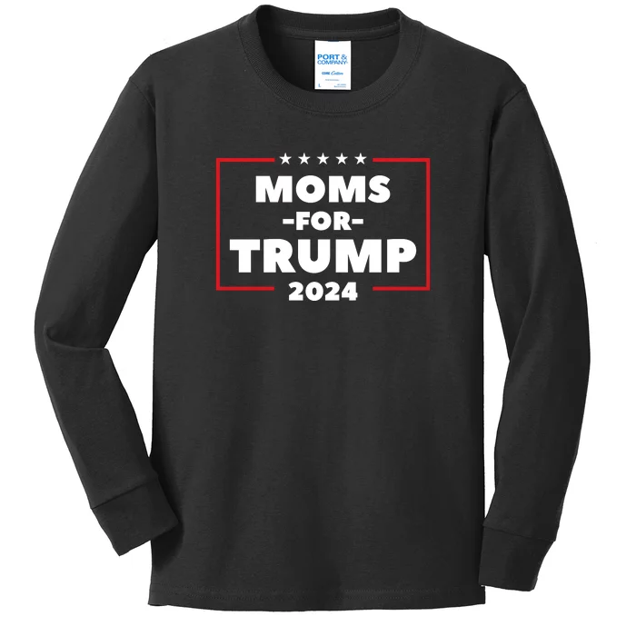 Moms For Trump 2024 Kids Long Sleeve Shirt