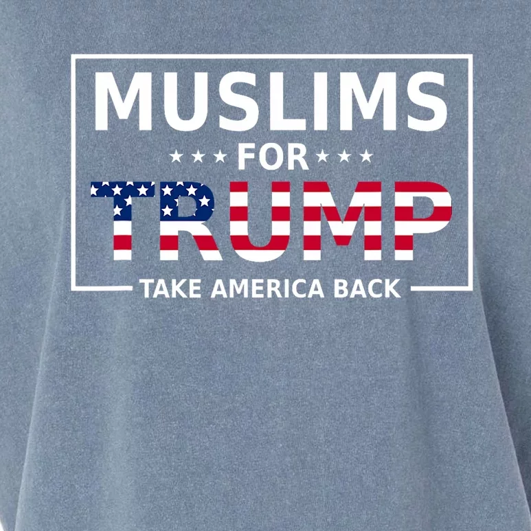 Muslims For Trump 2024 Conservative Funny Election 45 47 Garment-Dyed Women's Muscle Tee