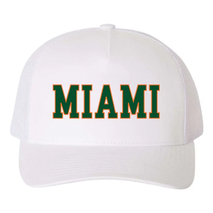 Miami Florida Throwback Design Classic Yupoong Adult 5-Panel Trucker Hat