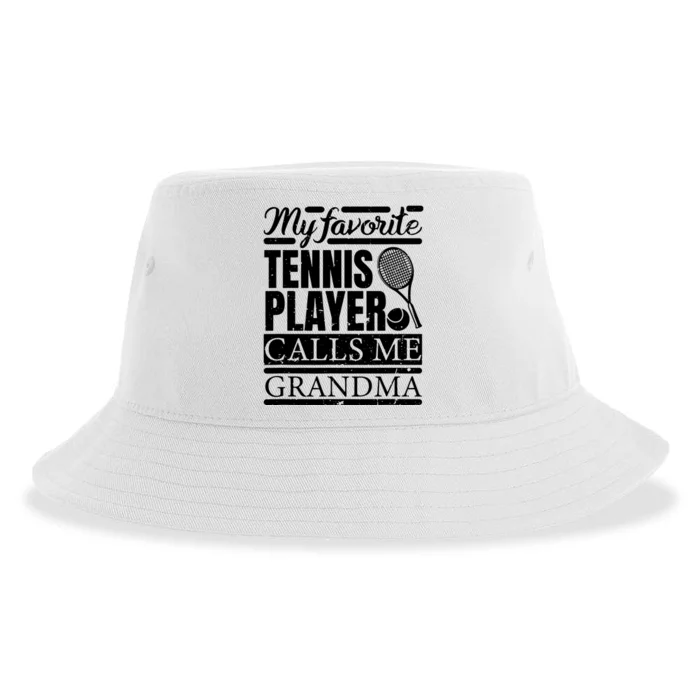 My Favorite Tennis Player Calls Me Grandma Sustainable Bucket Hat